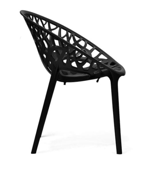 Nilkamal Crystal PP Polypropylene Set of 4 Chair Black - Image 2